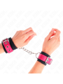 Kink - Resistenza Da Polso In Nylon Nero Con Cintura In Similpelle Rosa Lampone Regolabile 19-29 Cm X 51 Cm - KINK WRIST RESTRAINT - Manette e Polsini | erosidea.com