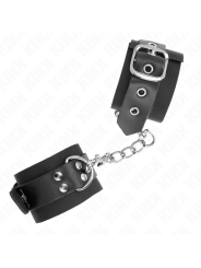 Kink - Resistenza Da Polso In Nylon Nero Con Cintura In Pelle Nera Regolabile 19-29 Cm X 51 Cm - KINK WRIST RESTRAINT - Manette e Polsini | erosidea.com
