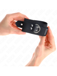 Kink - Resistenza Da Polso In Nylon Nero Con Cintura In Pelle Nera Regolabile 19-29 Cm X 51 Cm - KINK WRIST RESTRAINT - Manette e Polsini | erosidea.com