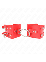 Kink - Polso Fisso Con Anello E Borchie Regolabile Rosso 17-22 Cm X 65 Cm - KINK WRIST RESTRAINT - Manette e Polsini | erosidea.com