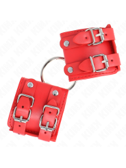 Kink - Polso Fisso Con Anello E Borchie Regolabile Rosso 17-22 Cm X 65 Cm - KINK WRIST RESTRAINT - Manette e Polsini | erosidea.com