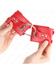 Kink - Polso Fisso Con Anello E Borchie Regolabile Rosso 17-22 Cm X 65 Cm - KINK WRIST RESTRAINT - Manette e Polsini | erosidea.com