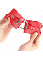 Kink - Polso Fisso Con Anello E Borchie Regolabile Rosso 17-22 Cm X 65 Cm - KINK WRIST RESTRAINT - Manette e Polsini | erosidea.com