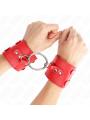 Kink - Polso Fisso Con Anello E Borchie Regolabile Rosso 17-22 Cm X 65 Cm - KINK WRIST RESTRAINT - Manette e Polsini | erosidea.com