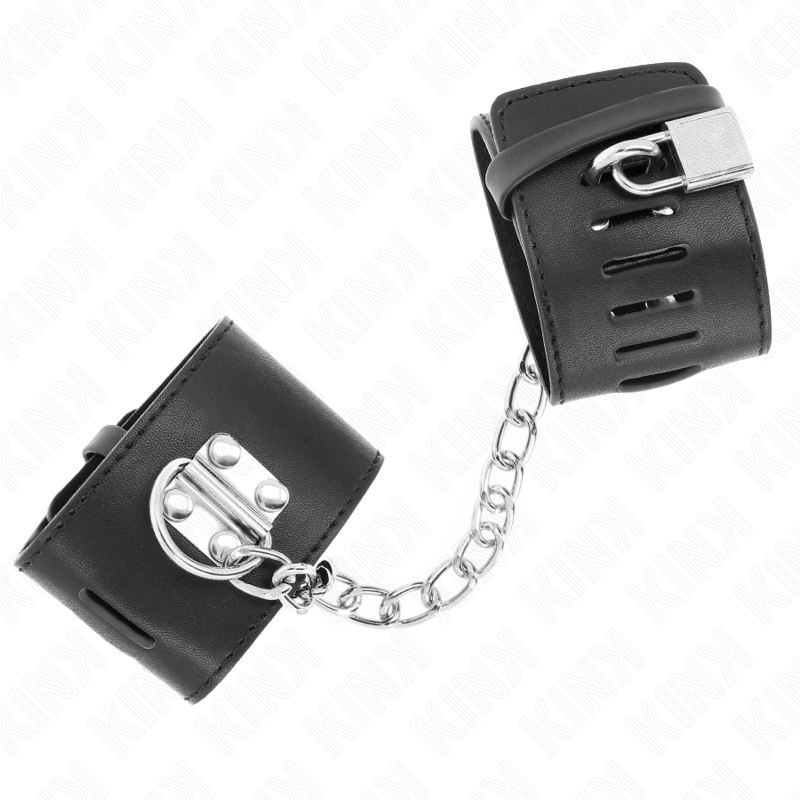 Kink - Polso Fisso Con Catena 30 Cm E Chiusura Lucchetto Nero Regolabile 16-23 Cm X 55 Cm - KINK WRIST RESTRAINT - Manette e Polsini | erosidea.com