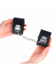 Kink - Polso Fisso Con Catena 30 Cm E Chiusura Lucchetto Nero Regolabile 16-23 Cm X 55 Cm - KINK WRIST RESTRAINT - Manette e Polsini | erosidea.com