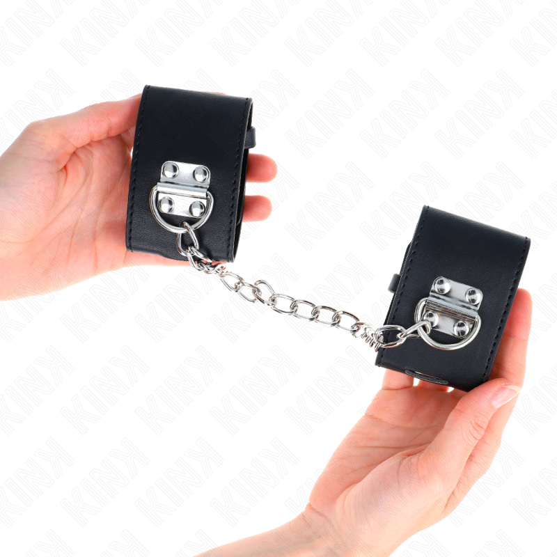 Kink - Polso Fisso Con Catena 30 Cm E Chiusura Lucchetto Nero Regolabile 16-23 Cm X 55 Cm - KINK WRIST RESTRAINT - Manette e Polsini | erosidea.com