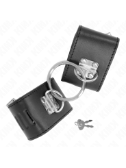 Kink - Polso Fisso Con Chiusura Ad Anello E Lucchetto Nero Regolabile 16-23 Cm X 55 Cm - KINK WRIST RESTRAINT - Manette e Polsini | erosidea.com