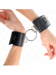 Kink - Polso Fisso Con Chiusura Ad Anello E Lucchetto Nero Regolabile 16-23 Cm X 55 Cm - KINK WRIST RESTRAINT - Manette e Polsini | erosidea.com