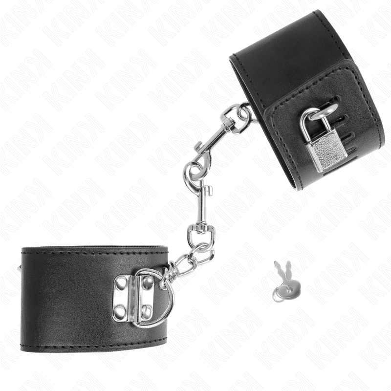 Kink - Resistenza Da Polso Con Chiusura A Lucchetto Nero Regolabile 16-23 Cm X 55 Cm - KINK WRIST RESTRAINT - Manette e Polsini | erosidea.com
