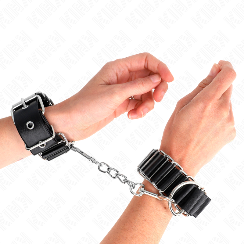Kink - Tenuta Da Polso Sottile A Cerniera Nera Regolabile 16-22 Cm X 35 Cm - KINK WRIST RESTRAINT - Manette e Polsini | erosidea.com