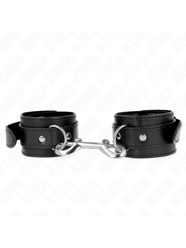 Kink - Potenziale Da Polso Fila Di Rivetti Singola Nera Regolabile 17-28 Cm X 5 Cm - KINK WRIST RESTRAINT - Manette e Polsini | erosidea.com