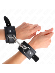 Kink - Potenziale Da Polso Fila Di Rivetti Singola Nera Regolabile 17-28 Cm X 5 Cm - KINK WRIST RESTRAINT - Manette e Polsini | erosidea.com