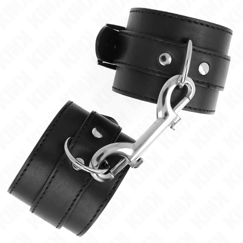 Kink - Tenuta Da Polso-Fila Di Rivetti Singola E Fibbia Grande Nera Regolabile 17-28 Cm X 5 Cm - KINK WRIST RESTRAINT - Manette e Polsini | erosidea.com