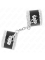 Kink - Polso Nero Con Pizzo Decorato Bianco Regolabile 20-23 Cm X 55 Cm - KINK WRIST RESTRAINT - Manette e Polsini | erosidea.com
