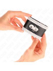 Kink - Polso Nero Con Pizzo Decorato Bianco Regolabile 20-23 Cm X 55 Cm - KINK WRIST RESTRAINT - Manette e Polsini | erosidea.com