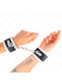 Kink - Polso Nero Con Pizzo Decorato Bianco Regolabile 20-23 Cm X 55 Cm - KINK WRIST RESTRAINT - Manette e Polsini | erosidea.com