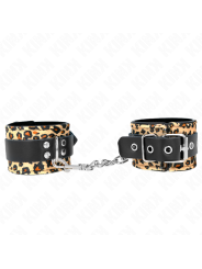 Kink - Poggiapolso In Vera Pelle Leopardata Regolabile 18-29 Cm X 55 Cm - KINK WRIST RESTRAINT - Manette e Polsini | erosidea.com