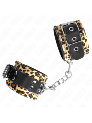Kink - Poggiapolso In Vera Pelle Leopardata Regolabile 18-29 Cm X 55 Cm - KINK WRIST RESTRAINT - Manette e Polsini | erosidea.com