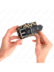 Kink - Poggiapolso In Vera Pelle Leopardata Regolabile 18-29 Cm X 55 Cm - KINK WRIST RESTRAINT - Manette e Polsini | erosidea.com