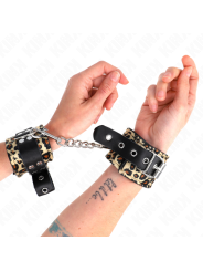 Kink - Poggiapolso In Vera Pelle Leopardata Regolabile 18-29 Cm X 55 Cm - KINK WRIST RESTRAINT - Manette e Polsini | erosidea.com