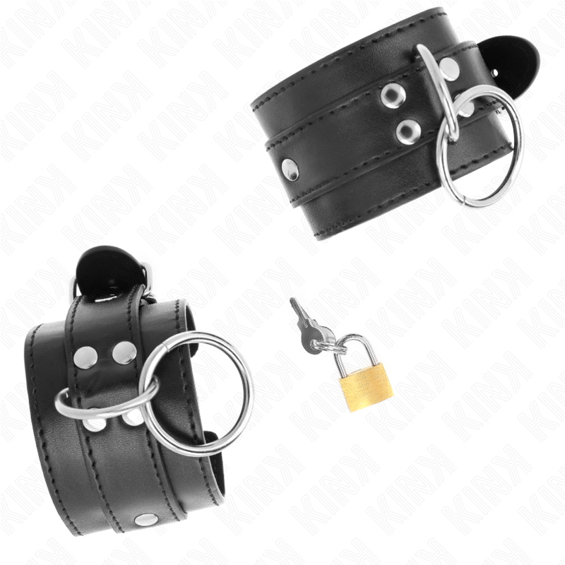 Kink - Fermapolso Con Bloccaggio O-Ring Nero Regolabile 20-28 Cm X 55 Cm - KINK WRIST RESTRAINT - Manette e Polsini | erosidea.com