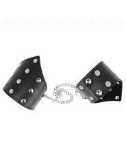 Kink - Bracciali Stile Punto Nero Con Catena Regolabile 17-23 Cm X 85 Cm - KINK WRIST RESTRAINT - Bondage | erosidea.com