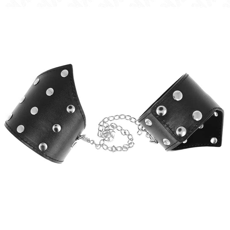 Kink - Bracciali Stile Punto Nero Con Catena Regolabile 17-23 Cm X 85 Cm - KINK WRIST RESTRAINT - Bondage | erosidea.com