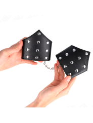 Kink - Bracciali Stile Punto Nero Con Catena Regolabile 17-23 Cm X 85 Cm - KINK WRIST RESTRAINT - Bondage | erosidea.com