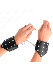 Kink - Bracciali Stile Punto Nero Con Catena Regolabile 17-23 Cm X 85 Cm - KINK WRIST RESTRAINT - Bondage | erosidea.com