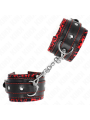 Kink - Poggipolsi Imbottiti In Pelliccia Rosso/Nero Regolabile 17-29 Cm X 6 Cm - KINK WRIST RESTRAINT - Manette e Polsini | erosidea.com