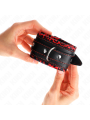 Kink - Poggipolsi Imbottiti In Pelliccia Rosso/Nero Regolabile 17-29 Cm X 6 Cm - KINK WRIST RESTRAINT - Manette e Polsini | erosidea.com