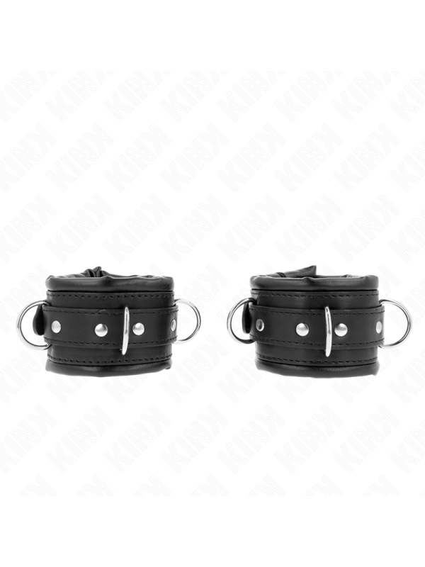Kink - Resistenza Da Polso Pesante Con Fodera In Pelliccia Nera Regolabile 20-30 Cm X 6 Cm - KINK WRIST RESTRAINT - Manette e Polsini | erosidea.com