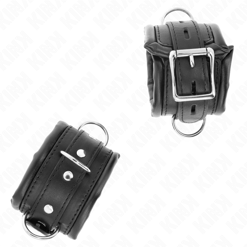 Kink - Resistenza Da Polso Pesante Con Fodera In Pelliccia Nera Regolabile 20-30 Cm X 6 Cm - KINK WRIST RESTRAINT - Manette e Polsini | erosidea.com