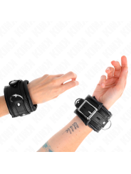 Kink - Resistenza Da Polso Pesante Con Fodera In Pelliccia Nera Regolabile 20-30 Cm X 6 Cm - KINK WRIST RESTRAINT - Manette e Polsini | erosidea.com