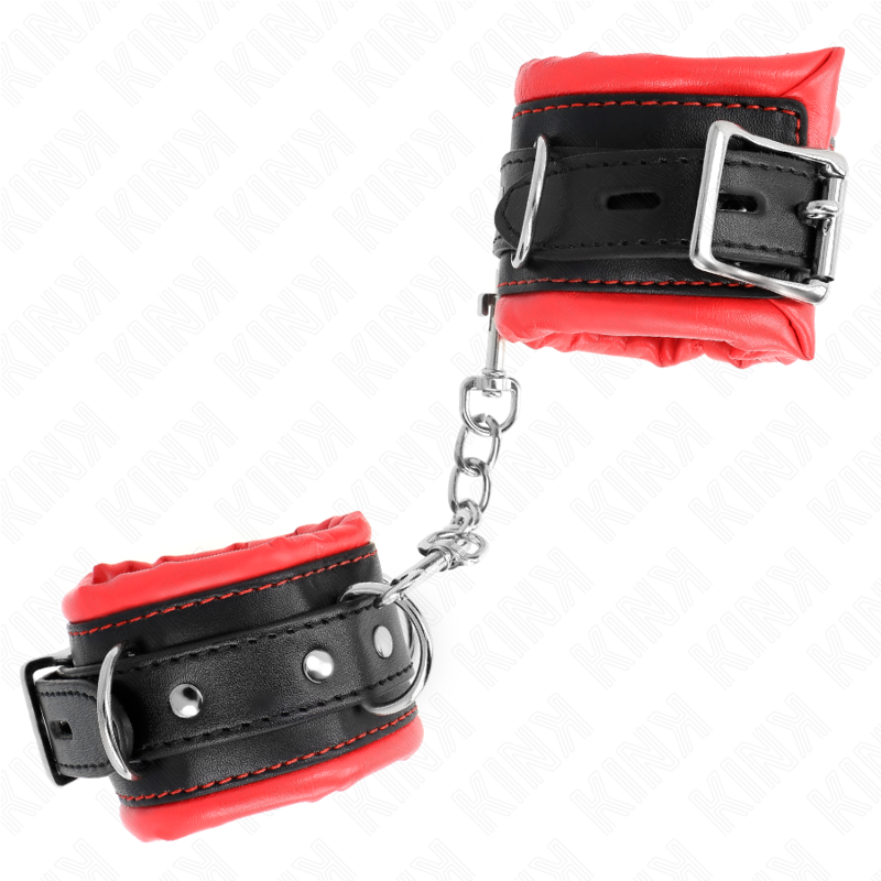 Kink - Resistenza Da Polso Pesante Con Fodera In Pelliccia Rossa Regolabile 20-30 Cm X 6 Cm - KINK WRIST RESTRAINT - Manette e Polsini | erosidea.com