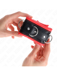 Kink - Resistenza Da Polso Pesante Con Fodera In Pelliccia Rossa Regolabile 20-30 Cm X 6 Cm - KINK WRIST RESTRAINT - Manette e Polsini | erosidea.com
