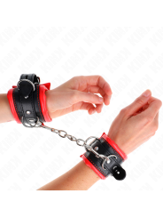 Kink - Resistenza Da Polso Pesante Con Fodera In Pelliccia Rossa Regolabile 20-30 Cm X 6 Cm - KINK WRIST RESTRAINT - Manette e Polsini | erosidea.com