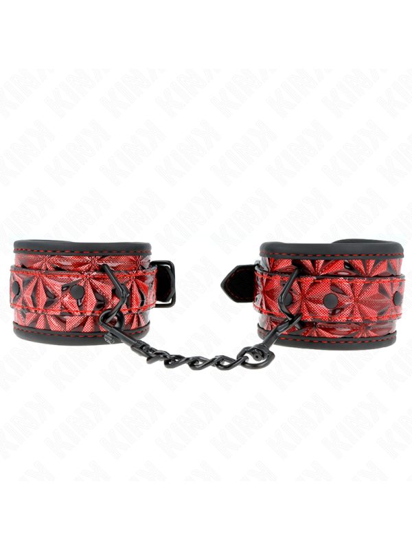 Kink - Resistenza Da Polso Con Motivo A Diamanti Rosso Scuro Regolabile 17-26 Cm X 55 Cm - KINK WRIST RESTRAINT - Manette e Polsini | erosidea.com