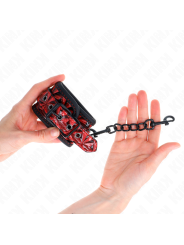 Kink - Resistenza Da Polso Con Motivo A Diamanti Rosso Scuro Regolabile 17-26 Cm X 55 Cm - KINK WRIST RESTRAINT - Manette e Polsini | erosidea.com