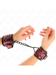 Kink - Resistenza Da Polso Con Motivo A Diamanti Rosso Scuro Regolabile 17-26 Cm X 55 Cm - KINK WRIST RESTRAINT - Manette e Polsini | erosidea.com