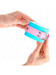 Kink - Graziosi Poggipolsi Blu/Rosa Regolabili 16-28 Cm X 5 Cm - KINK WRIST RESTRAINT - Manette e Polsini | erosidea.com