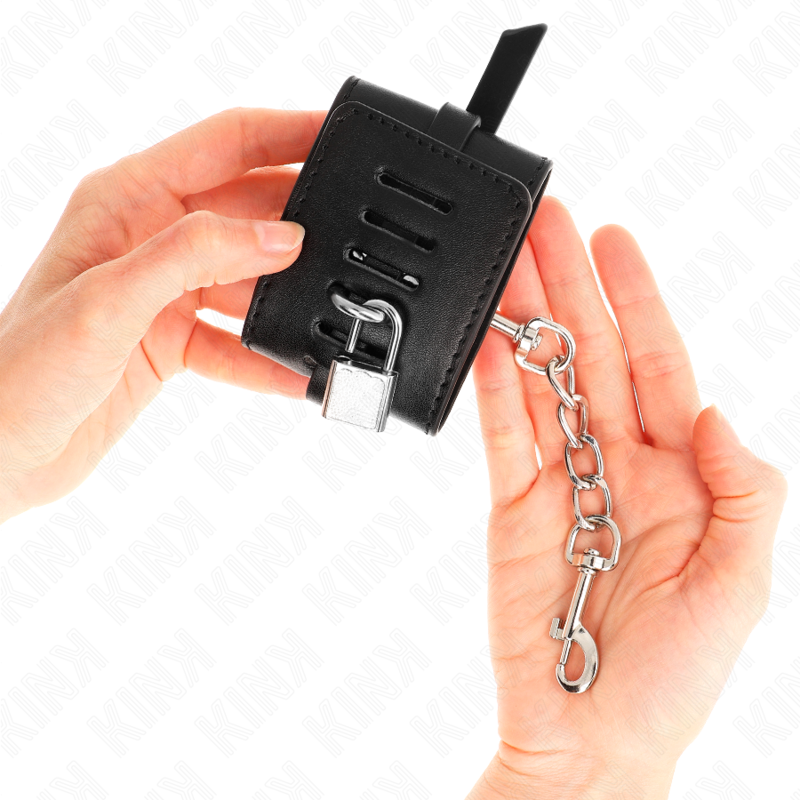 Kink - Resistenza Da Polso Deluxe Con Bloccaggio Nero Regolabile 145-21 Cm X 6 Cm - KINK WRIST RESTRAINT - Manette e Polsini | erosidea.com