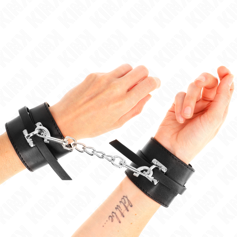 Kink - Resistenza Da Polso Deluxe Con Bloccaggio Nero Regolabile 145-21 Cm X 6 Cm - KINK WRIST RESTRAINT - Manette e Polsini | erosidea.com