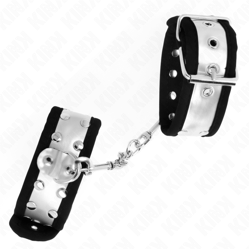 Kink - Resistenza Da Polso Sottile Nero / Argento 30 X 4 Cm - KINK WRIST RESTRAINT - Manette e Polsini | erosidea.com
