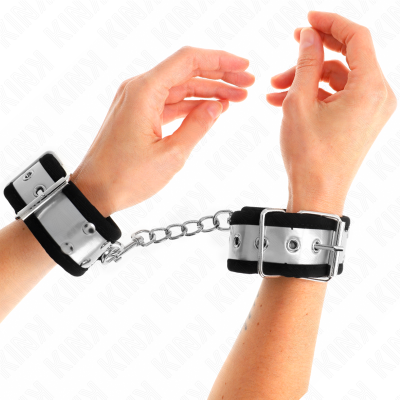 Kink - Resistenza Da Polso Sottile Nero / Argento 30 X 4 Cm - KINK WRIST RESTRAINT - Manette e Polsini | erosidea.com