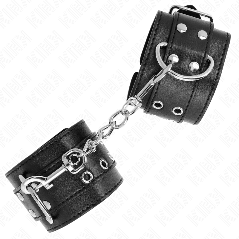 Kink - Regtino Da Polso Doppia Fibbia Nero Regolabile 19-26 Cm - KINK WRIST RESTRAINT - Manette e Polsini | erosidea.com