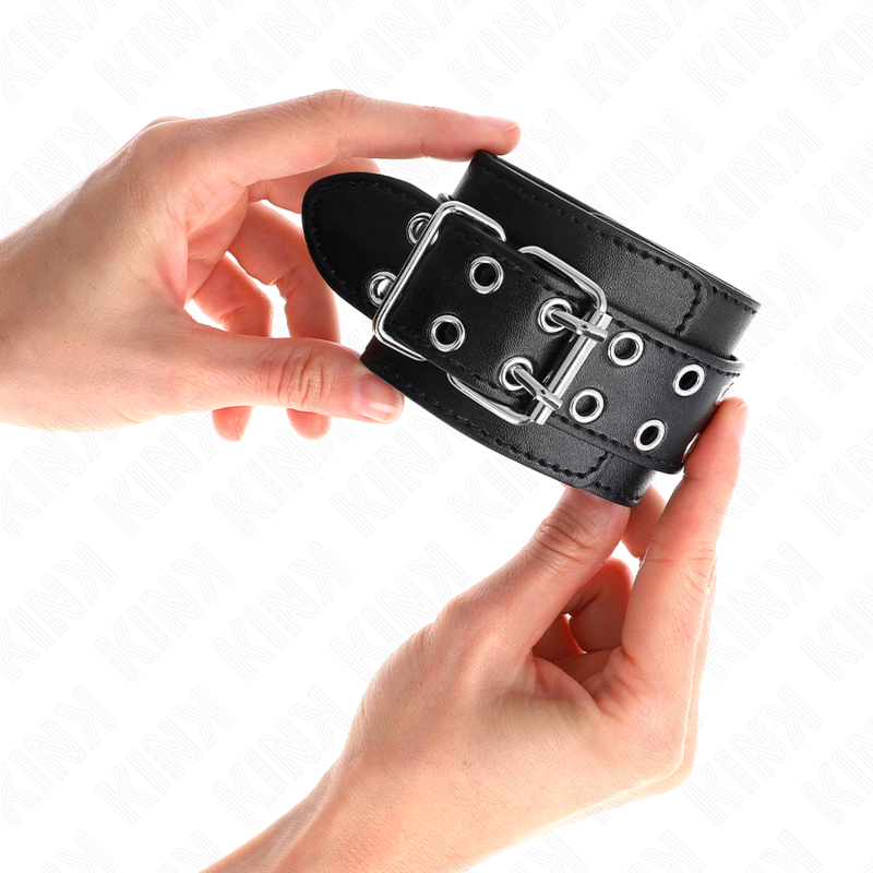 Kink - Regtino Da Polso Doppia Fibbia Nero Regolabile 19-26 Cm - KINK WRIST RESTRAINT - Manette e Polsini | erosidea.com