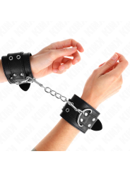Kink - Regtino Da Polso Doppia Fibbia Nero Regolabile 19-26 Cm - KINK WRIST RESTRAINT - Manette e Polsini | erosidea.com