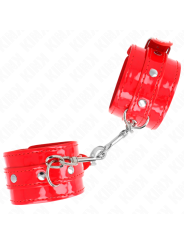 Kink - Polsini Lucidi Rossi Regolabili 23-33 Cm - KINK WRIST RESTRAINT - Manette e Polsini | erosidea.com